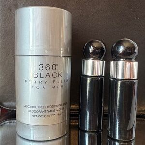 Perry Ellis 360° Black Deodorant and Fragrance Set (NWOT)